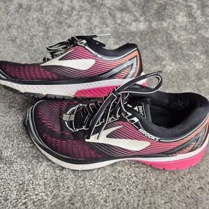 Brooks Ghost 10 Womens Running Shoes Black Pink 1202461B067 Size 7.5 Medium B
